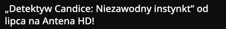 Publikacja: „Detektyw Candice: Niezawodny instynkt” od lipca na Antena HD!