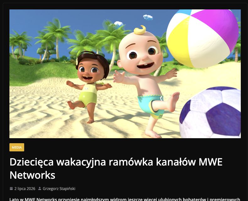 Publikacja: Dziecięca wakacyjna ramówka kanałów MWE Networks