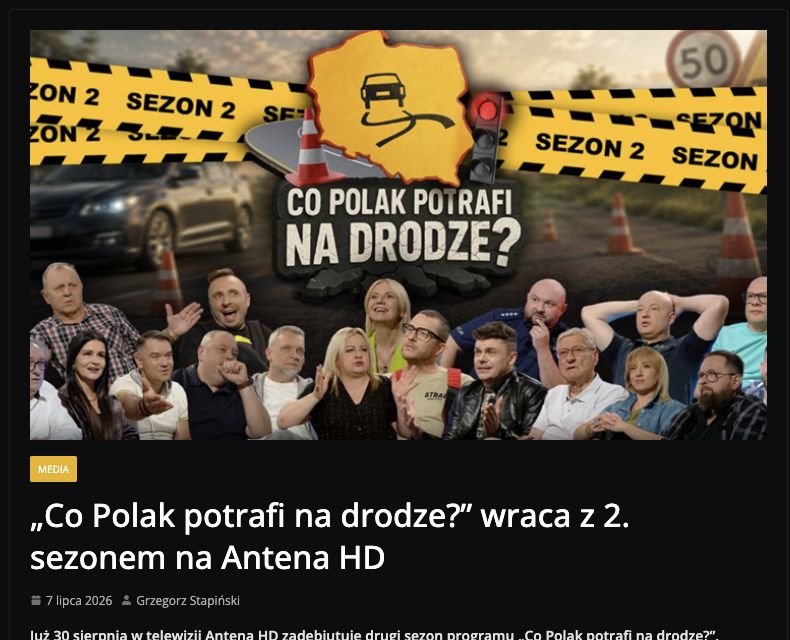 Publikacja: „Co Polak potrafi na drodze?” wraca z 2. sezonem na Antena HD