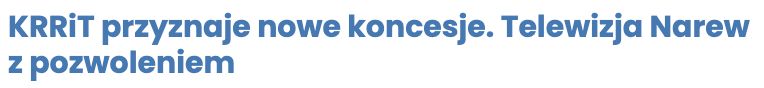 Publikacja: KRRiT przyznaje nowe koncesje. Telewizja Narew z pozwoleniem