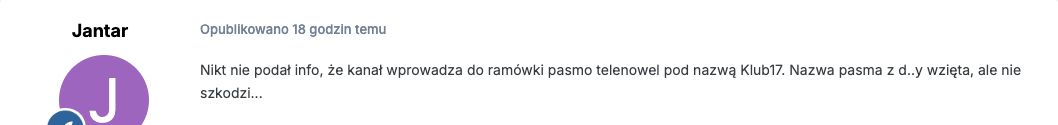 Komentarz: KLUB17: pochwała serialu, uwaga dotycząca godziny emisji